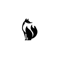 Minimalist Fox Logo - Clean Black & White Vector Silhouette for Branding