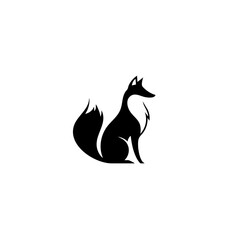 Minimalist Fox Logo - Clean Black & White Vector Silhouette for Branding