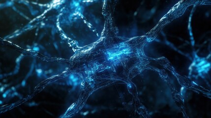 Cyber AI Supercomputer Scanning Vast Neural Data Field.