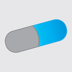 Blue pill on white background
