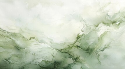 Fototapeta premium A calming abstract design featuring soft green hues and delicate textures creating an ethereal atmosphere. The flowing patterns evoke a sense of tranquility and nature