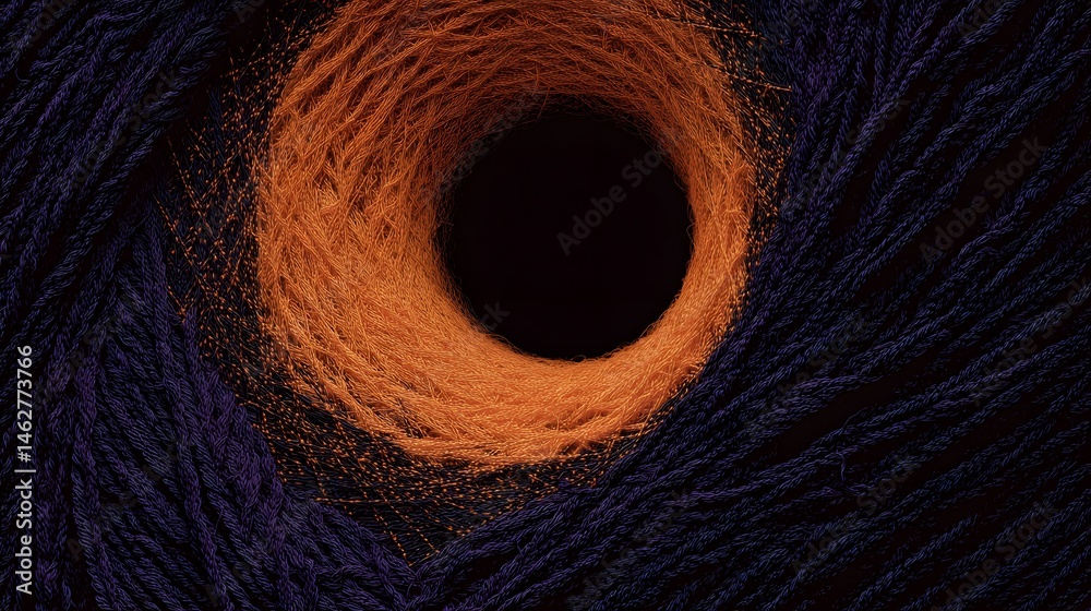 Wall mural cosmic tapestry black hole weaving spacetime threads celestial knitting interstellar phenomenon grav