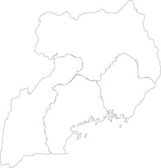 Uganda Outline Map Vector Illustration