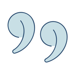 Illustration of quotation marks graphic design for writing and speech punctuation symbol use