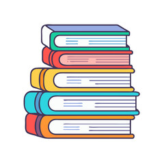 Stack of books illustration for education and reading concept colorful books for learning and study