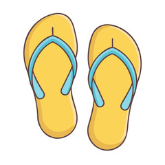 Yellow flip flops beach footwear summer vacation sandals thongs slippers casual shoes footwear fashion style