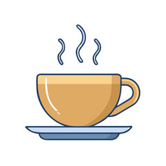 Hot coffee cup illustration vector graphic design steaming beverage morning drink cafe aroma brew