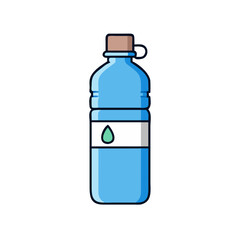 Illustration of reusable water bottle for hydration and healthy lifestyle concept design vector