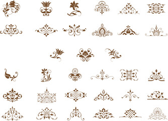 Classic Swirl Decorative Elements for Royal & Formal Design Projects