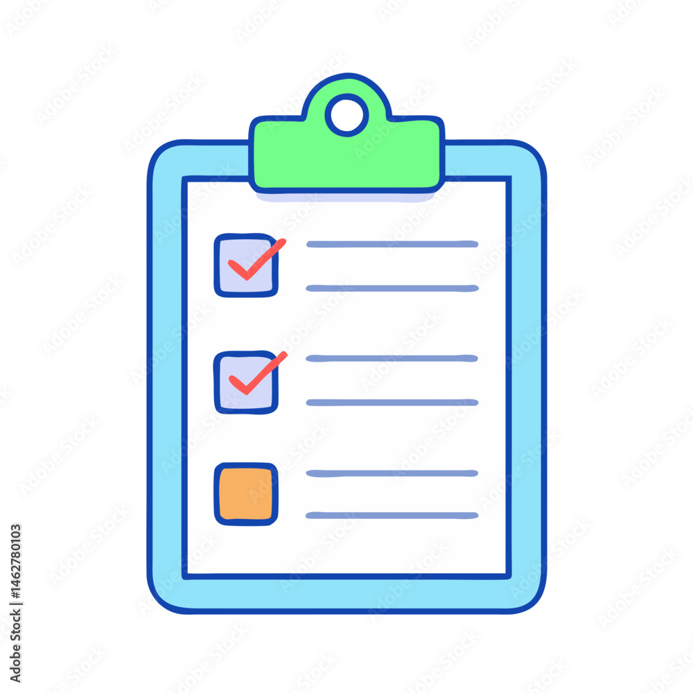 Poster checklist clipboard task list check mark survey form to do list planning organization project manage