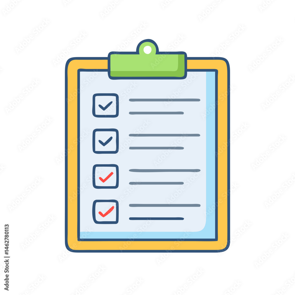 Poster checklist clipboard task management list to do list survey form checkmark tick mark planning form