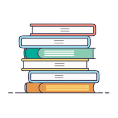 Stack of books illustration for education, reading, literature and library concepts design vector