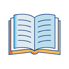 Open book illustration for reading education literature study and library concept design