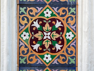 Old Victorian floral patterned ceramic tiles