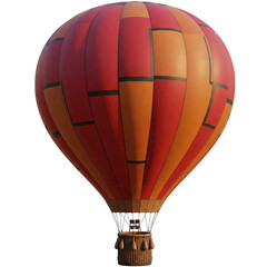 Obraz premium Transparent Background Hot Air Balloon Design Featuring a Bold Abstract Composition with Large Color Fields in Red, Orange, and Ochre.