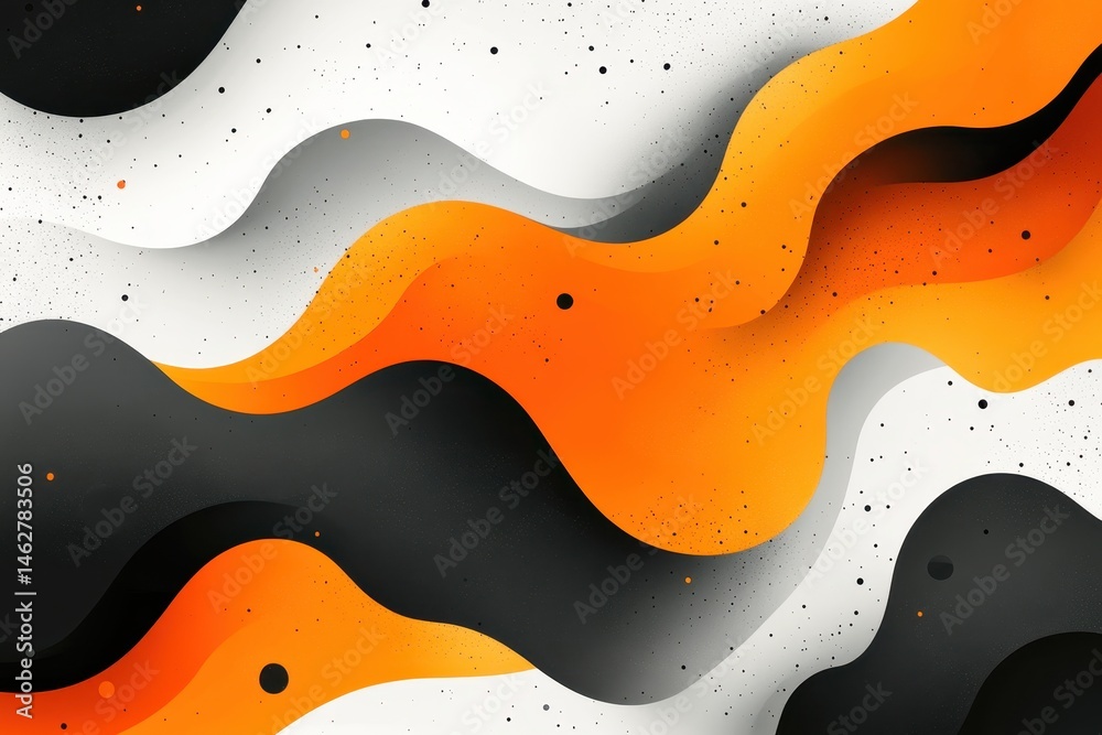 Poster Dynamic abstract design featuring colorful wave patterns in red, orange, blue, and white with a clean and modern aesthetic ideal for digital backgrounds or graphic projects