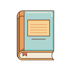 Illustration of a closed book with bookmark for reading and education resources and designs