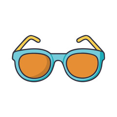 Buy stylish sunglasses online: blue frame sunglasses with orange lens for summer fashion