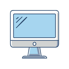 Illustration of a computer monitor screen display technology device for business and personal use desktop
