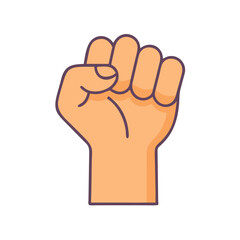 Vector illustration of a raised fist symbol of strength solidarity and resistance concept art