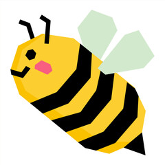 Cartoon bee side view with smiling face