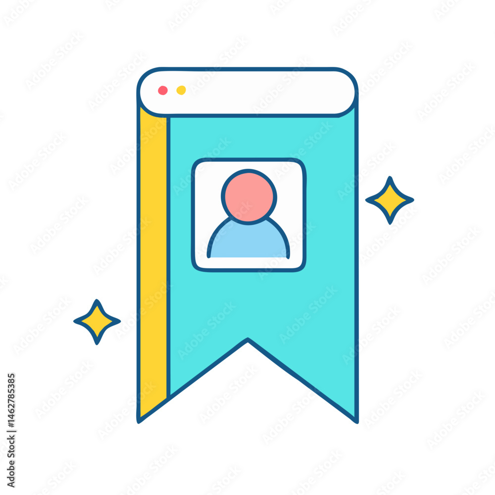 Aufkleber bookmark profile page icon for web design and development user interface ux ui design element