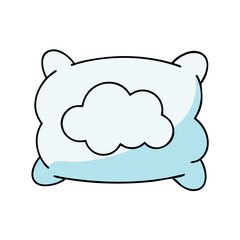 Cute pillow cloud illustration vector design sleep dream soft fluffy bedroom comfort rest relax head