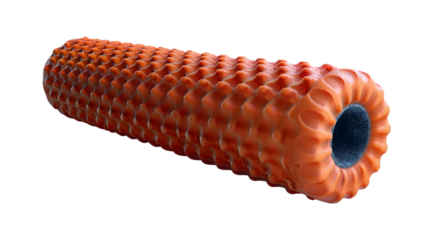 Orange Foam Roller with Closeup.