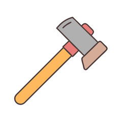 Illustration of axe tool equipment lumberjack woodcutter chopping cutting hatchet timber work