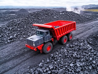 Mining truck in quarry