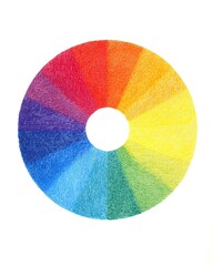 Vibrant Seamless Gradient Color Wheel on a White Background