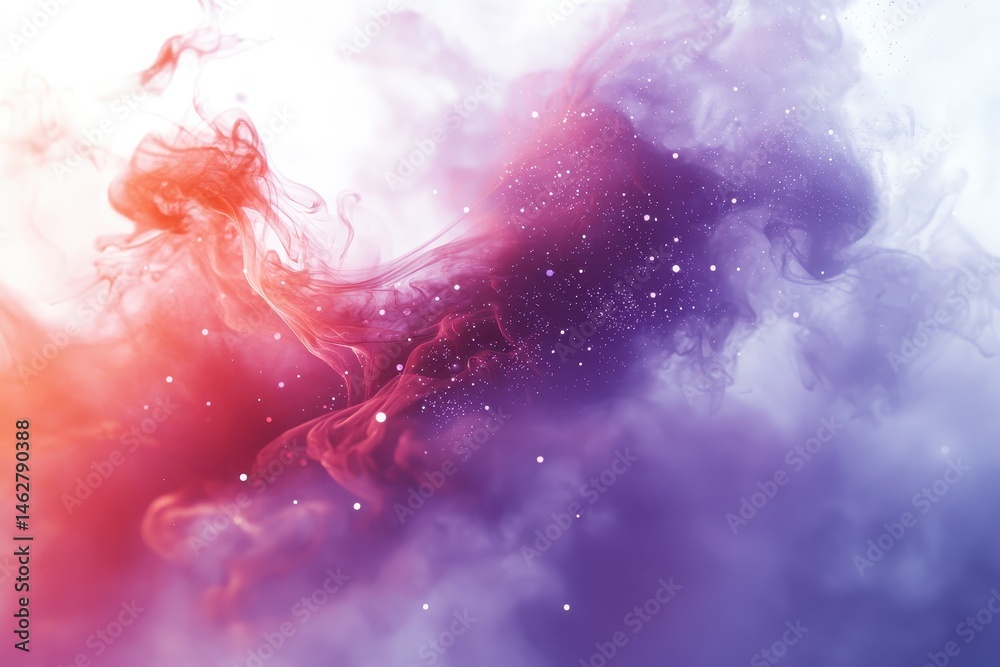 Fototapete colorful abstract background featuring a vibrant blend of purple, pink, and orange particles creatin