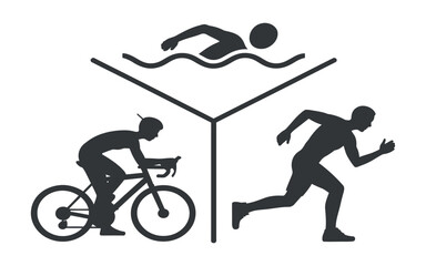 Triathlon Icon Graphic Illustration Swimming Cycling Running