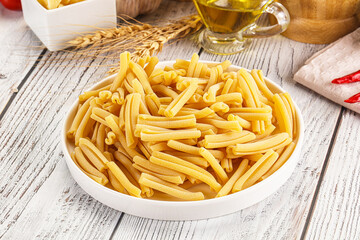 Raw dry Italian pasta - casarecce
