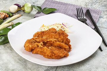 Tonkatsu fried cutlet with cabbage