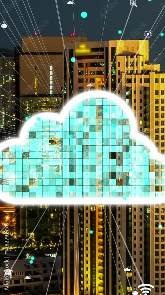 Poster cloud computing technology and online data storage for alteration data sharing . computer connects t