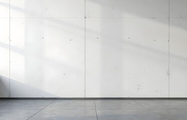 text="Perfectly Blank White Wall" in clean sans-serif 48pt, centered on a subtle polished concrete background with a thin, dark gray accent line at the edges. Generous negative space surrounds the tex