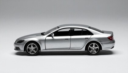 Fototapeta premium silver car isolated on white background