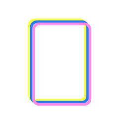 Vivid Festive Bright Retro Border Icon. Bright Vibrant Positive Disco Frame Canvas. Pink and yellow Outline Line Curve Wavy Abstract Shape Decoration Isolated on Background