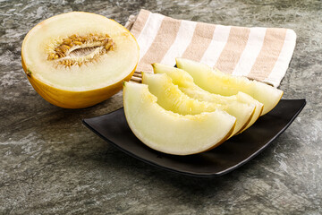 Sweet juicy ripe melon slices