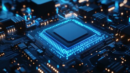 Fototapeta premium CPU Microchip for Artificial Intelligence.jpeg