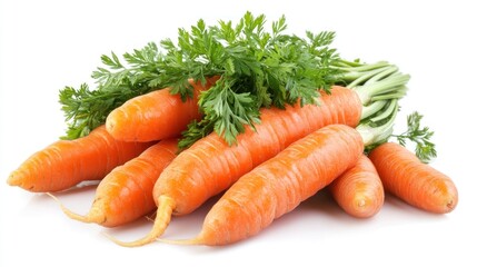 Fresh carrots with greens, studio shot, food photography, healthy eating