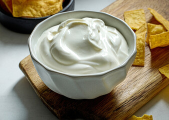 bowl of sour cream yogurt dip