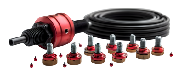 Red Hydraulic Tool Kit Hose.