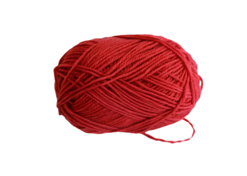 red woolen yarn ball isolated on white background PNG