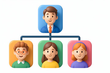 Character illustration of team structure.