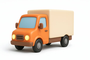 Colorful cartoon delivery truck illustration.