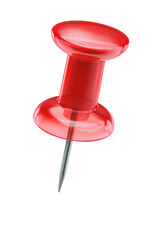 red pushpin marker on transparent background