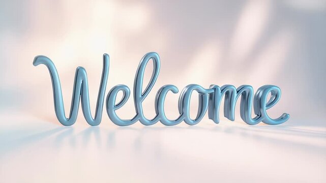 3D Rendered Welcome Message