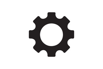 gear silhouette on white background.